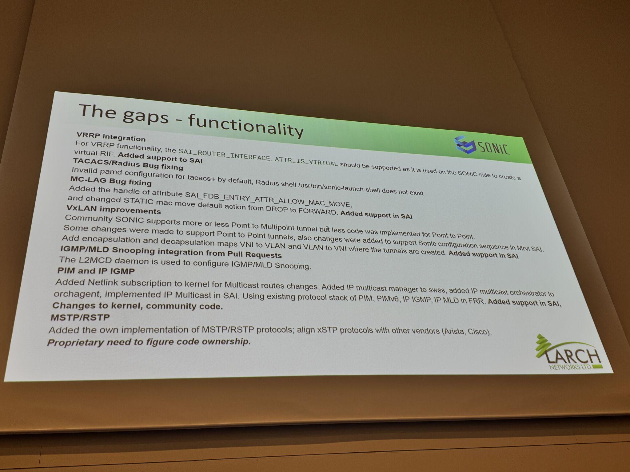 Larch Networks at Sonic Mini Summit Larch Networks at Sonic Mini Summit